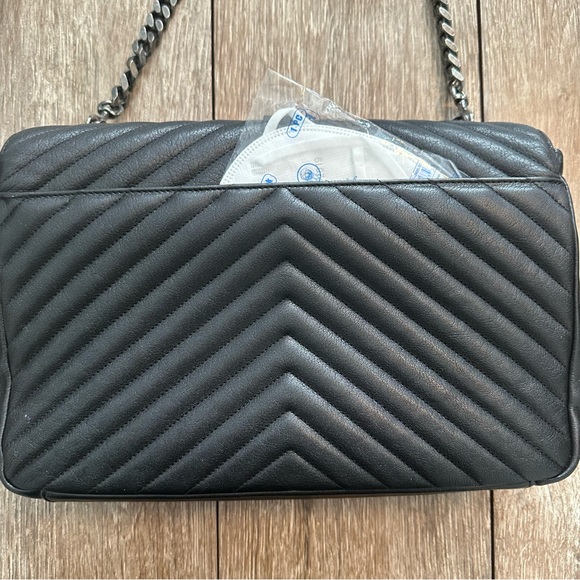 Yves Saint Laurent Large College Chevron Shoulder Bag, with Silver Hardware - Picture 14 of 16